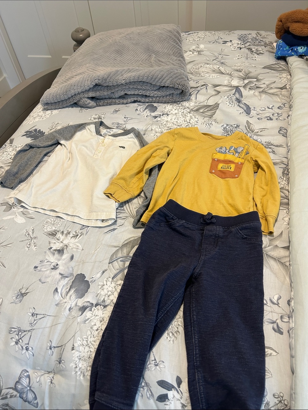 Carters  Kids Mustard Yellow Long-Sleeve Top - white top and pants